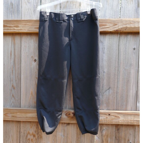 Mizuno Softball Pants Low Rise Fast Pitch Black Women's Large Qualtex Padding - Picture 1 of 8